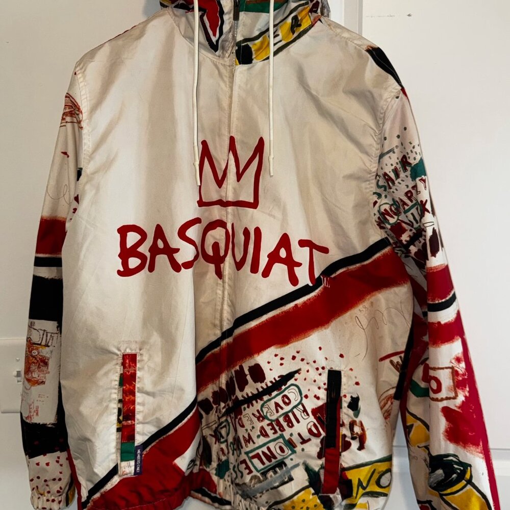 Jean-Michel Basquiat x Members Only Jacket Men L Red Windbreaker Shell